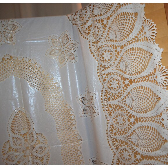 Vintage Tablecloth Vinyl Crochet New in Package 1970s - Picture 5 of 7